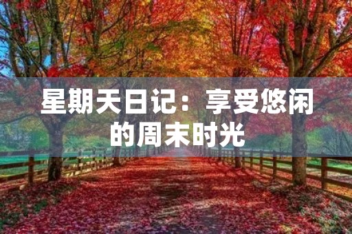 星期天日记：享受悠闲的周末时光