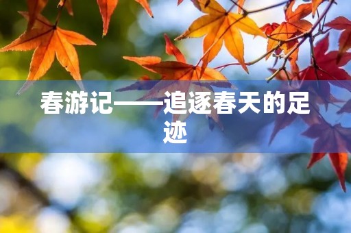春游记——追逐春天的足迹