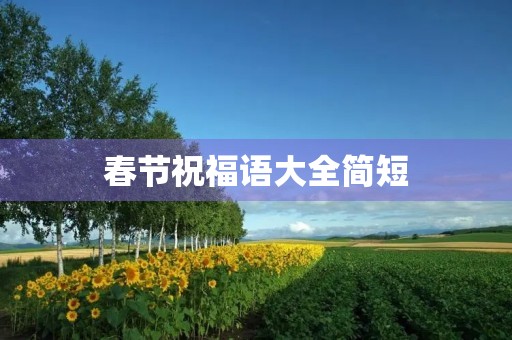 春节祝福语大全简短(春节佳句简短)