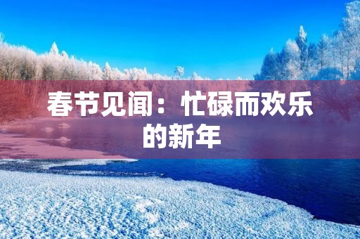 春节见闻：忙碌而欢乐的新年