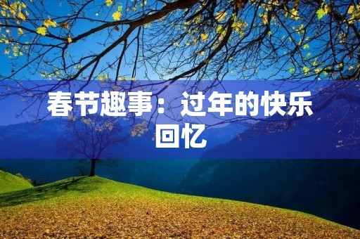 春节趣事：过年的快乐回忆