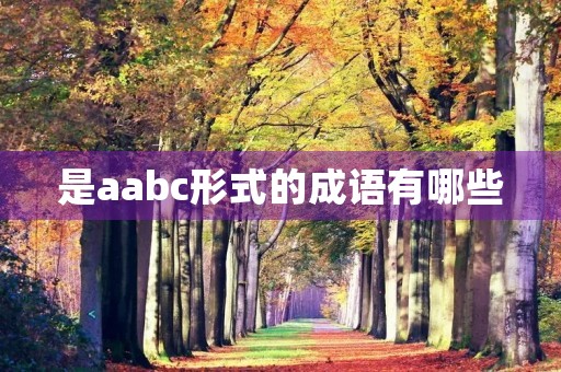 是aabc形式的成语有哪些