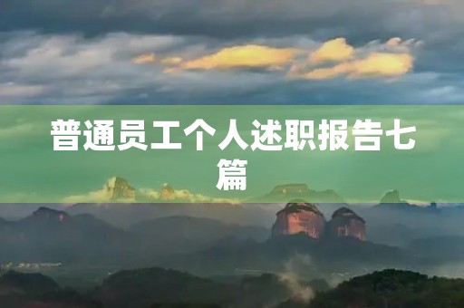 普通员工个人述职报告七篇