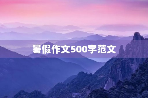暑假作文500字范文