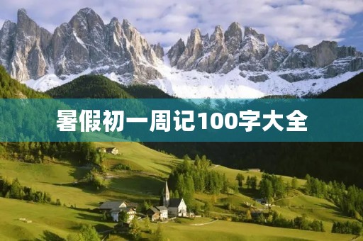 暑假初一周记100字大全