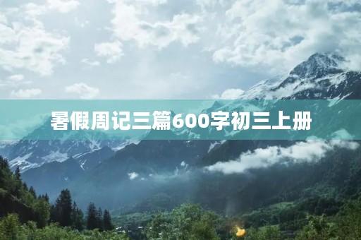 暑假周记三篇600字初三上册 暑假周记三篇600字初三上册