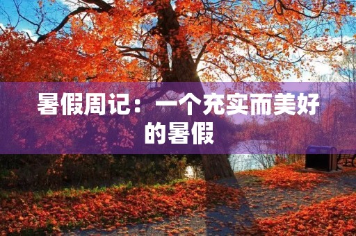 暑假周记:一个充实而美好的暑假 暑假周记:一个充实而美好的暑假