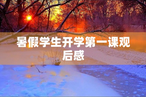 暑假学生开学第一课观后感