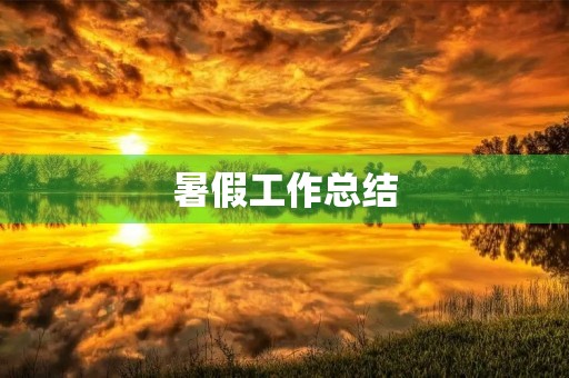 暑假工作总结 暑假工作总结