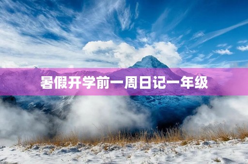 暑假开学前一周日记一年级