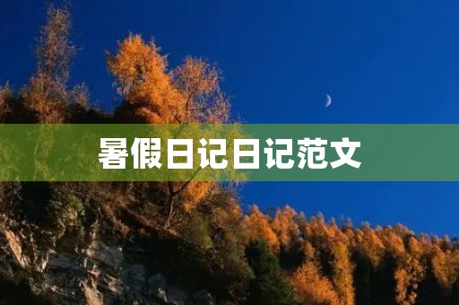 暑假日记日记范文 暑假日记日记范文