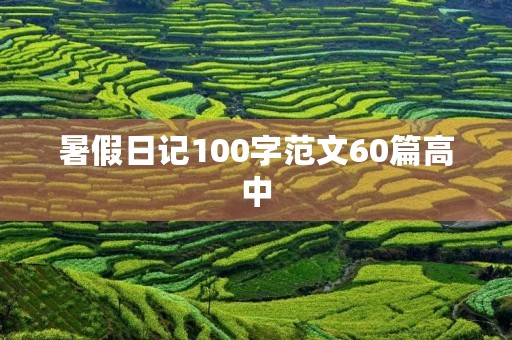 暑假日记100字范文60篇高中