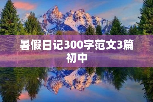 暑假日记300字范文3篇初中
