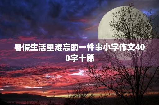 暑假生活里难忘的一件事小学作文400字十篇 暑假生活里难忘的一件事小学作文400字十篇