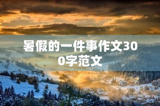 暑假的一件事作文300字范文 暑假的一件事作文300字范文