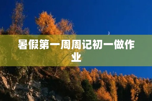 暑假第一周周记初一做作业 暑假第一周周记初一做作业