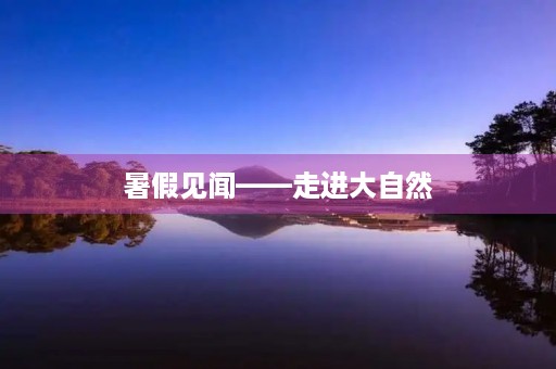 暑假见闻——走进大自然，感受生命之美