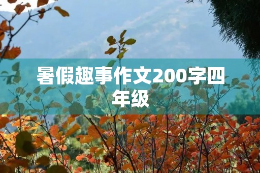 暑假趣事作文200字四年级 暑假趣事作文200字四年级