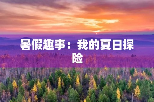 暑假趣事：我的夏日探险