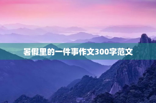 暑假里的一件事作文300字范文 暑假里的一件事作文300字范文
