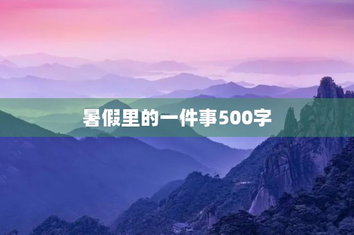 暑假里的一件事500字 暑假里的一件事500字