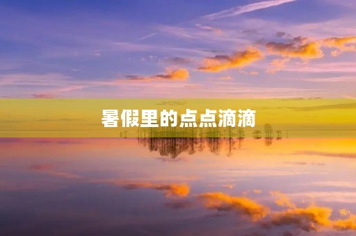 暑假里的点点滴滴 暑假里的点点滴滴