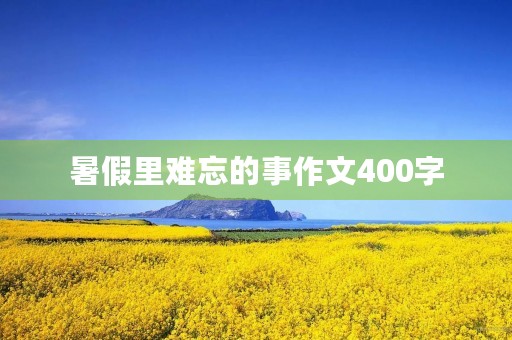 暑假里难忘的事作文400字
