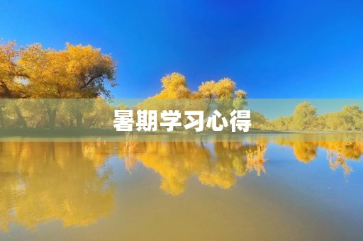 暑期学习心得 暑期学习心得
