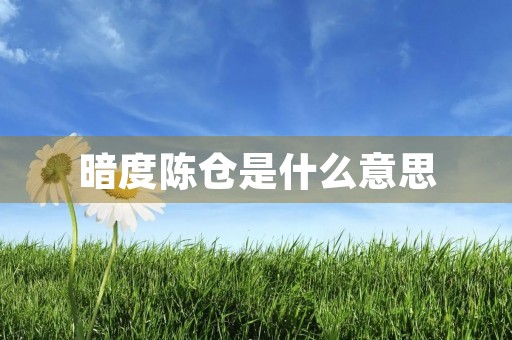 暗度陈仓是什么意思 暗度陈仓是什么意思