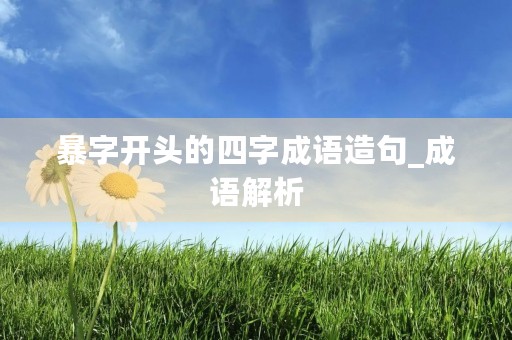 暴字开头的四字成语造句_成语解析
