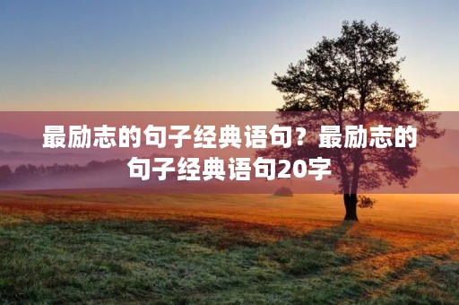 最励志的句子经典语句？最励志的句子经典语句20字