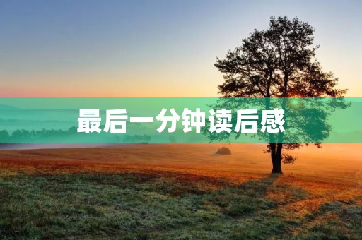 最后一分钟读后感