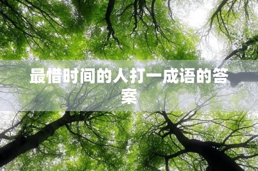 最惜时间的人打一成语的答案 最惜时间的人打一成语的答案