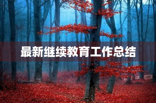 最新继续教育工作总结