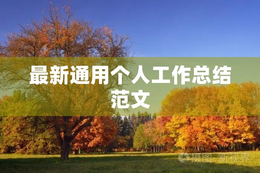 最新通用个人工作总结范文