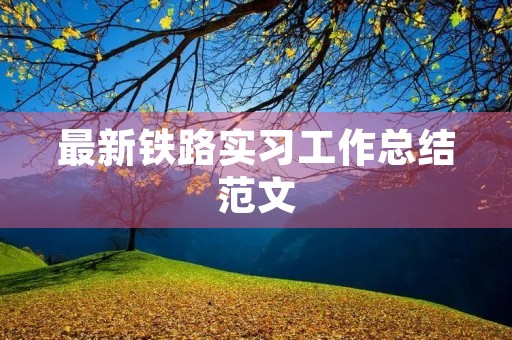 最新铁路实习工作总结范文 最新铁路实习工作总结范文