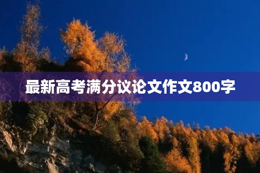 最新高考满分议论文作文800字 最新高考满分议论文作文800字