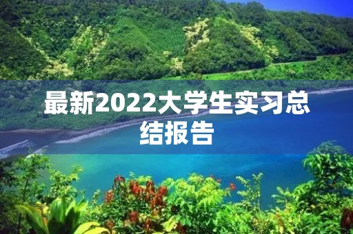 最新2022大学生实习总结报告 最新2022大学生实习总结报告