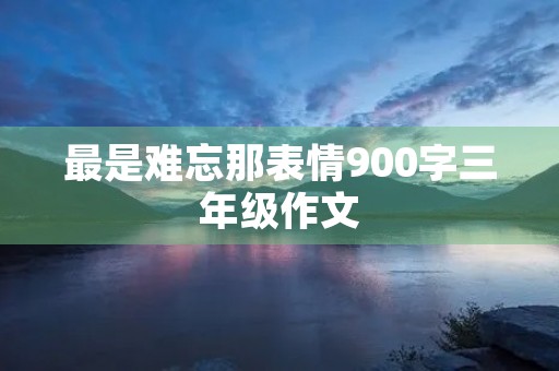 最是难忘那表情900字三年级作文 最是难忘那表情900字三年级作文
