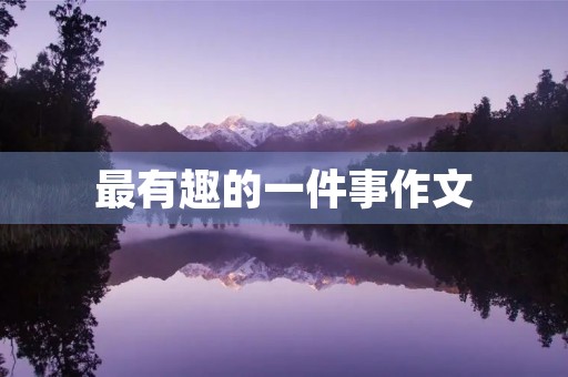 最有趣的一件事作文 最有趣的一件事作文