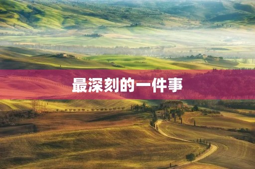最深刻的一件事