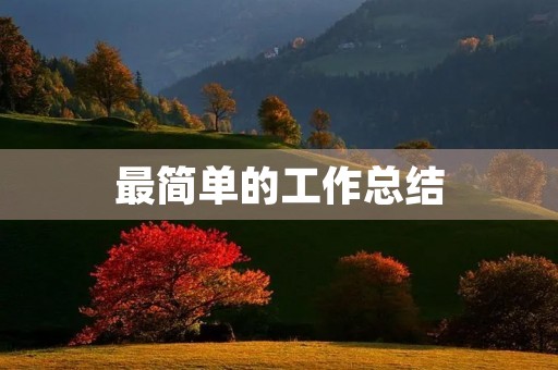 最简单的工作总结