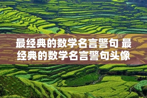 最经典的数学名言警句 最经典的数学名言警句头像