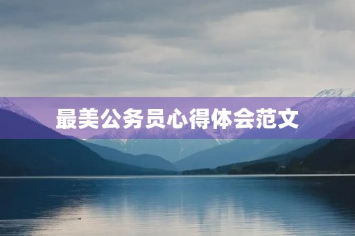 最美公务员心得体会范文