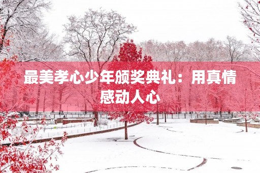 最美孝心少年颁奖典礼：用真情感动人心