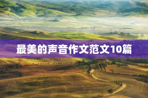 最美的声音作文范文10篇