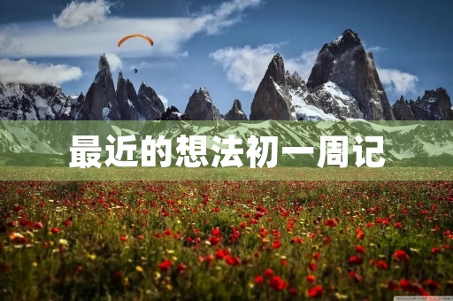 最近的想法初一周记