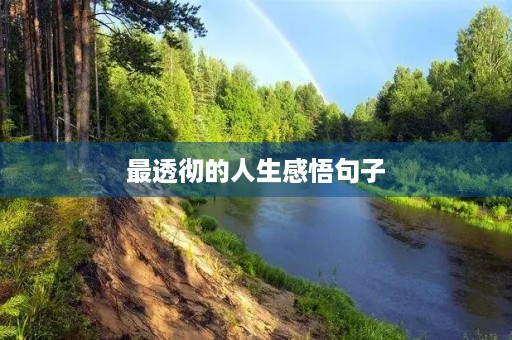 最透彻的人生感悟句子，最透彻的人生感悟句子图片大全