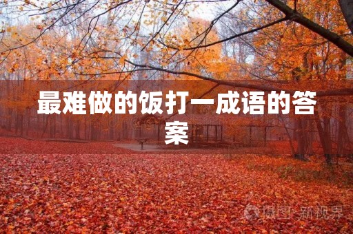 最难做的饭打一成语的答案
