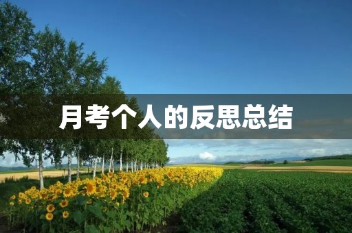月考个人的反思总结